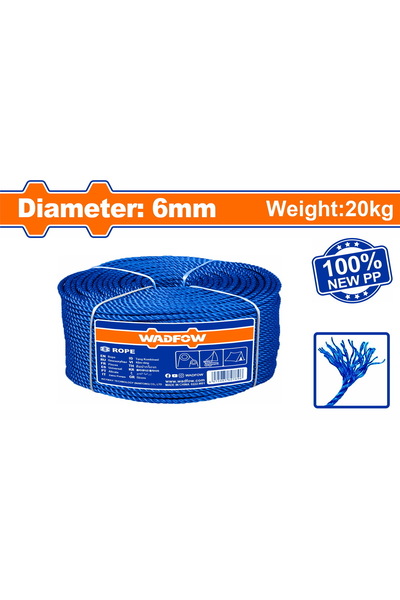 WADFOW Σχοινί PP 6 χιλιοστά / 1.300μ / 20 κιλά (WRZ2306)
