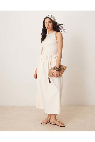 Sheya Rochie maxi, crem - 3XL