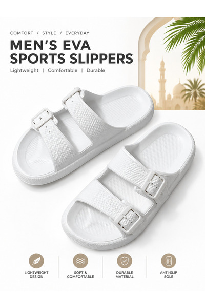 Generic Brand Men EVA Sports Slide Slippers Dual Adjustable Buckle Textured S...