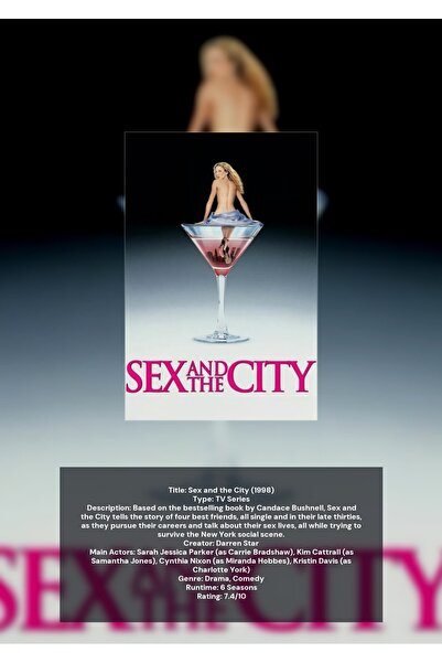OEM Αφίσα Ινφογραφικό  "Sex and the City ", το εμβληματικό της σειράς, χαρτόν...