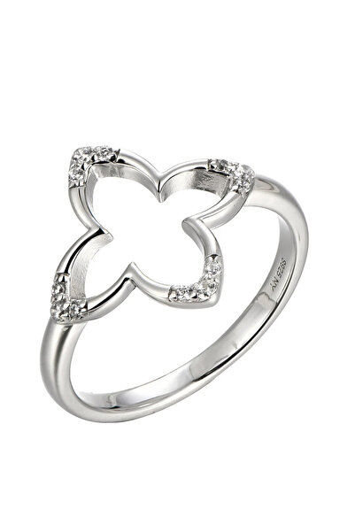 Peach Jewelry Δαχτυλίδι Λάουρα Ασημένιο 925 Ρόδιο Λουλούδι