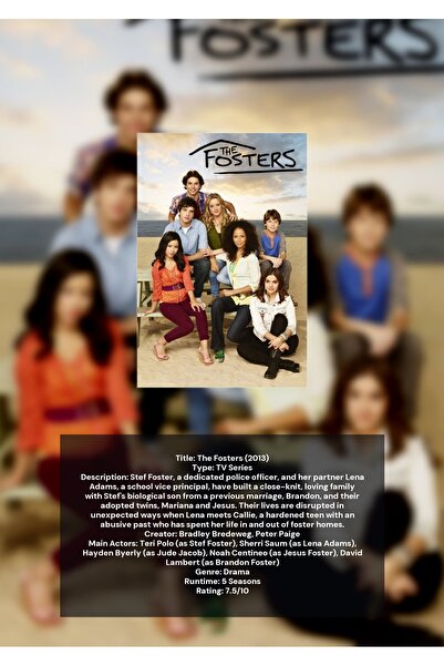 OEM Αφίσα Ινφογραφικό The Fosters, Δραματική Τηλεοπτική Σειρά, Χαρτόνι Premiu...