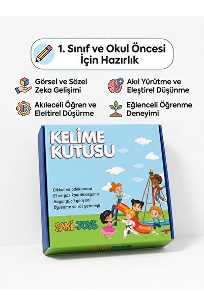 Bilge Maymun Kelime Kutusu - Okul Öncesi ve 1. Sınıf Eğitici Ahşap Harfli Kel...