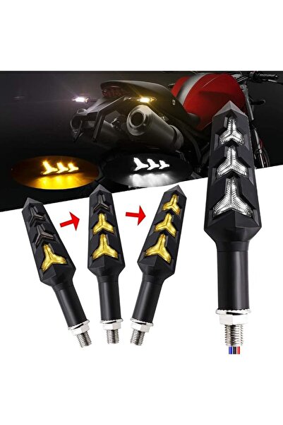 KASTWAVE 2pcs Motorcycle Turn Signal Lights Y-shape Indicator Rear LED Motorb...