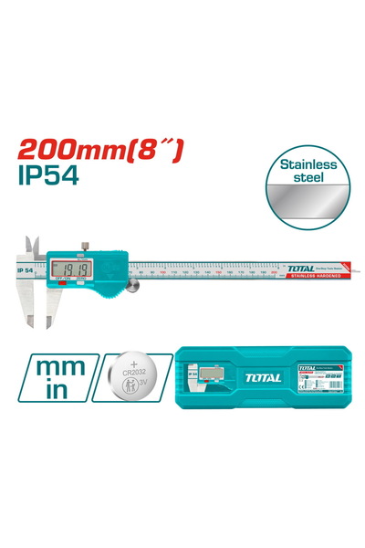 TOTAL Ψηφιακό Παχύμετρο INOX 200mm (TMT322006)
