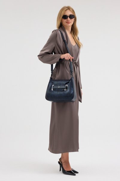 VOSTRO Italian Design 100% Genuine Leather Women's Hand and Shoulder Bag - Handcrafted Italian Style Crossbody Model