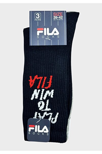 Fila Ανδρικές Κάλτσες 3άδα Λευκό/Γκρι/Ναυτικό Μπλε - Πολύχρωμες