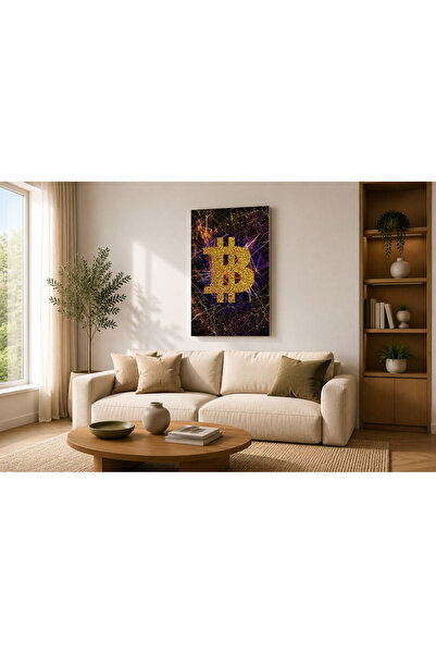 Generic Brand Tablou canvas 50x70 cm Dormitor, Living, Bucatarie, Bitcoin aur...