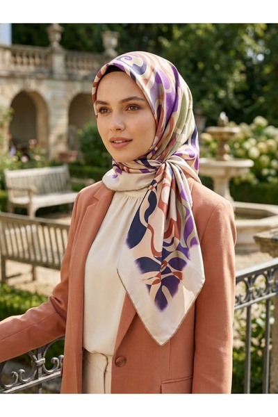 Genel Markalar Bucciano %100 Twill İpek Eşarp & Fular - Desenli Modern Tasarım