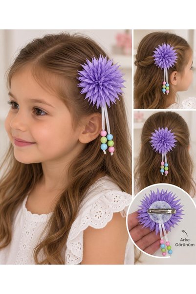 ESTEKS DANTEL Girl's Flower Hair Clip 2-Piece Beaded Dangle Hair Clip Evening...