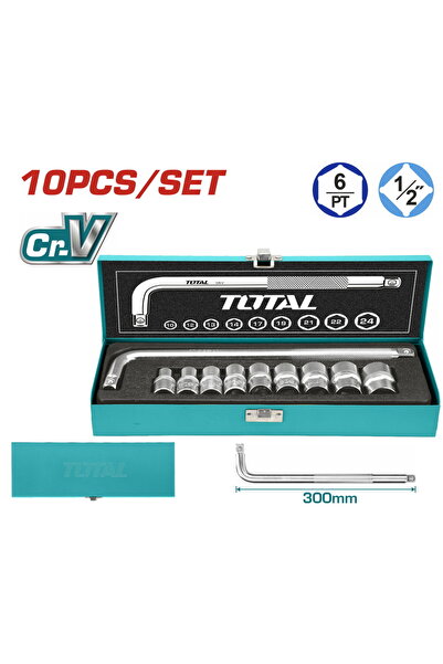 TOTAL Σετ Καρυδάκια 1/2 " 10 τεμαχίων (THTL121101)