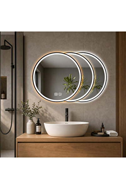 Vivendo Oglinda de baie, dimensiune 80 cm cu Functie Anti-aburire, Iluminare ...