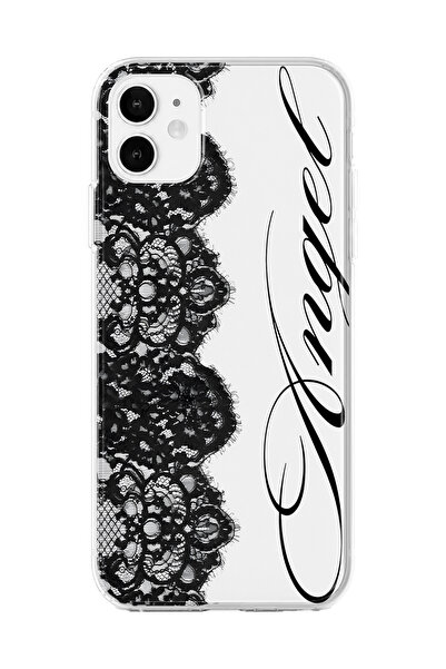 iPhone 11 Uyumlu Angel Desenli Şeffaf Telefon Kılıfı