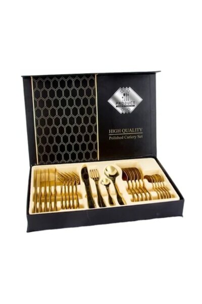 odjas Set 24 tacâmuri de bucătărie, oțel inoxidabil, auriu