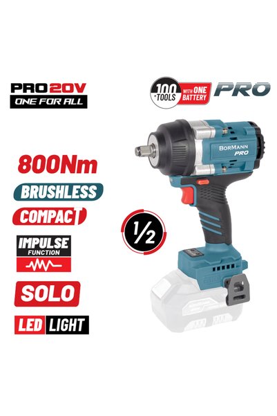Bormann PRO Ασύρματο Παλμικό Κλειδί Χωρίς Ψήκτρες 20V Li-Ion 800Nm 0-1400/190...