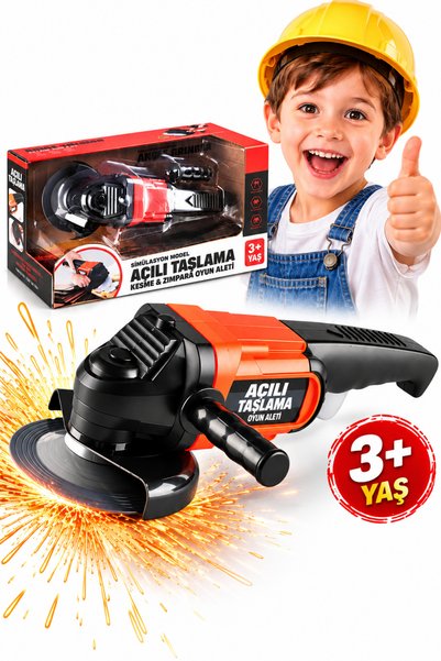 craftivio Realistic Toy Angle Grinder Safe Movable Repair Tool 3+ Years Old