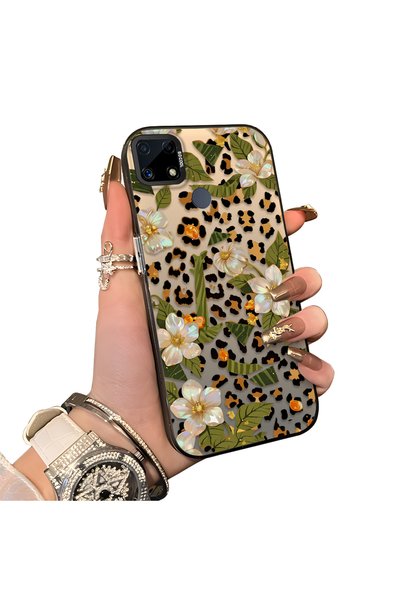 ucuc Realme C15/C25/C25S Compatible Aesthetic Floral-Leopard Pattern Case Acr...