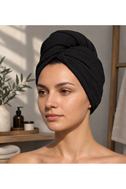 combattente exclusive products Organik Müslin Siyah Saç Bonesi | Duş Sonrası ...