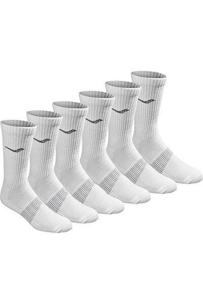 SAUCONY mens Multi-pack Mesh Ventilating Comfort Fit Performance Crew Socks R...