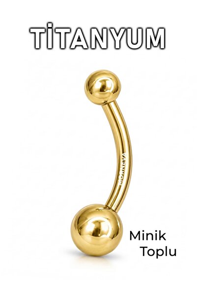 MORNEVA Titanyum Taşsız Minik Toplu Göbek Belly Piercingi (1 Adet)