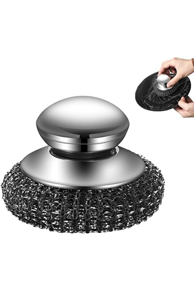 Yelajoy Stainless Steel Wool Scrubber, Steel Wool Scrubber with Handle, Stain...