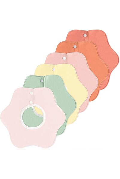 Generic Baby Bibs Set of 6, 360° Rotating Waterproof Cotton, 28 x 26 cm, Past...