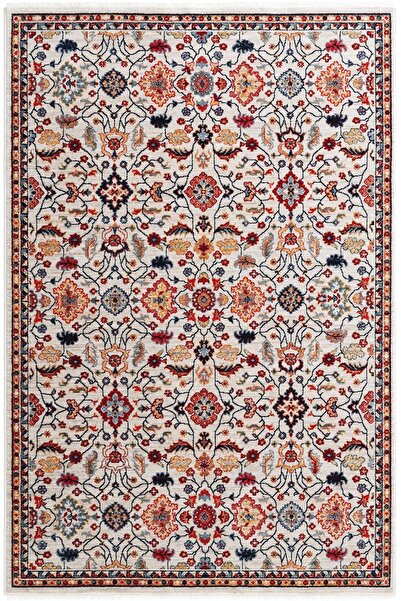 Cool Halı Türkmen Renkli Vintage Çiçek Desenli Salon Halısı Retro Rustik Pati...