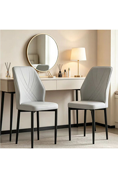 Generic Brand Modern Vanity Chair, PU Leather Upholstered Makeup Stool with E...