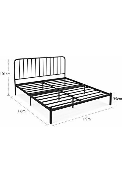 urevo Iron Platform Bed, Sturdy Platform Bed Frame with Heavy Duty Metal Plat...