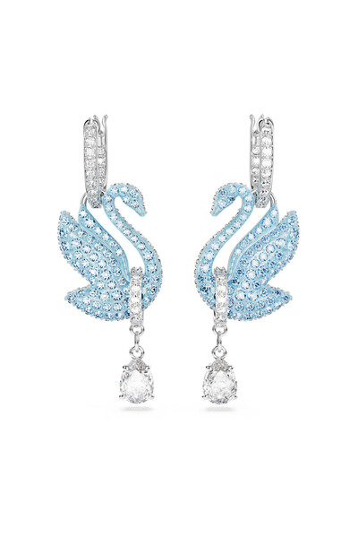 Swarovski Crystal Iconic Swan women's earrings light blue