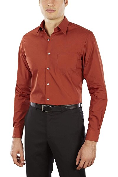 VAN HEUSEN قميص رجالي رسمي ملائم من قماش البوبلين سادة