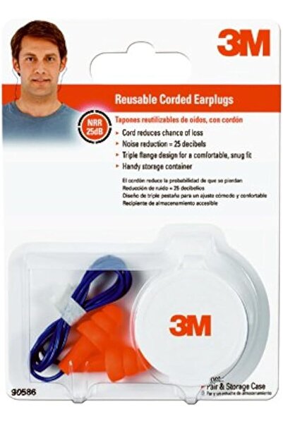 3M 90586-80025T Corded Reusable Earplugs