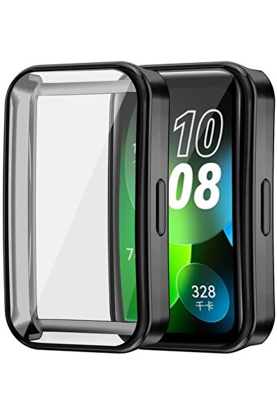 JENKEM متوافق مع Huawei Band 9، غطاء حماية كامل للسوار مع زجاج مقوى (B)