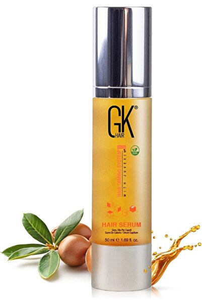 GK HAIR سيروم الكيراتين العضوي بزيت الأرغان للتحكم في التجعد وإصلاح الشعر الج...