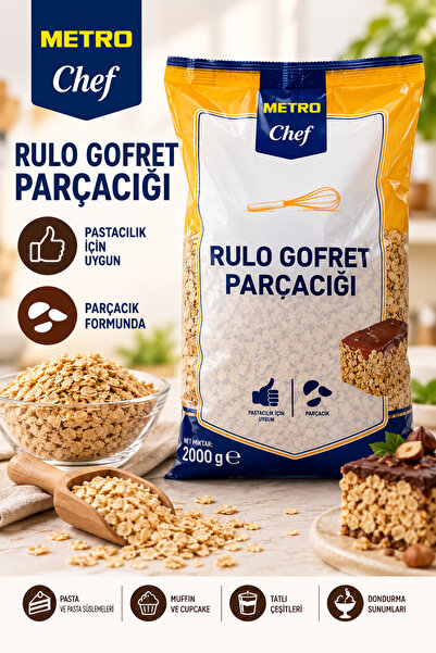 Metro Chef Rulo Gofret Parçacığı 2 Kg Pastacılık