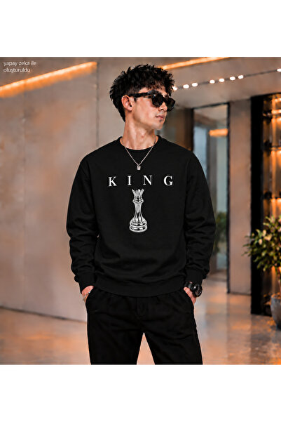 caddekombin Men's King Chess King Figure Printed Crew Neck Casual Regular Fit...