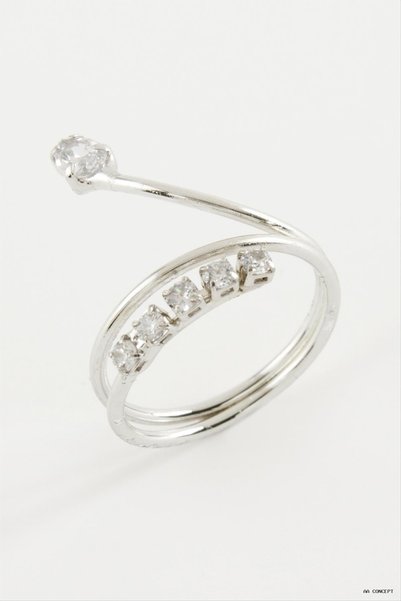 ZERO LAND CONCEPTA Snake Ring with Zircon (233914) Silver-Colored