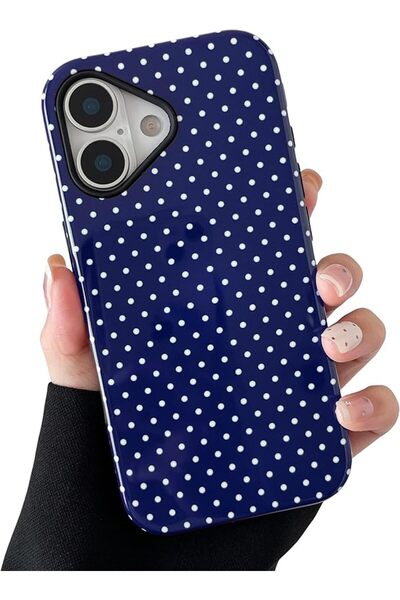 GENERAL ZTOFERA for iPhone 17 Case Fit for MagSafe, Dots Pattern-Navy Blue