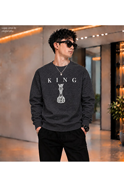 caddekombin Men's King Chess King Figure Printed Crew Neck Casual Regular Fit...