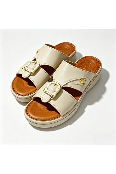 WUXIAO MALL Comfortable wedge-shaped sliding sandals, golden buckle orthopedi...