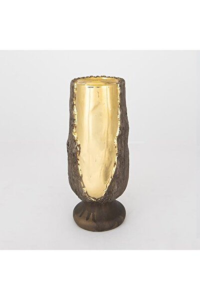 ESTHETI home Κεραμικό Κηροπήγιο για Ρεσό 752-25047 11x11x25εκ. Χρυσο-Καφέ