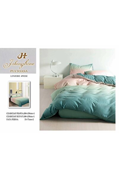 elegant home pucioasa Σετ Παπλωματοθήκης από Βαμβακερό Σατέν Πολυτελείας 4 Τε...