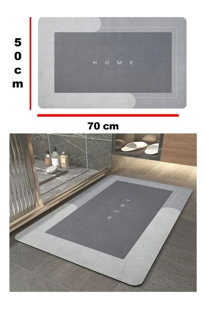 HerŞey Marketing Su Emici Banyo Paspası Kaymaz Tabanlı Su Emici Yapı 50 X 70 Cm Büyük Boy Çok Amaçlı Banyo Paspası Kolay Temizlenir