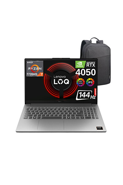 LENOVO LOQ Ryzen 7 7735HS 32GB 1TB SSD RTX4050 15.6" 144Hz FHD W11 Laptop - Ç...