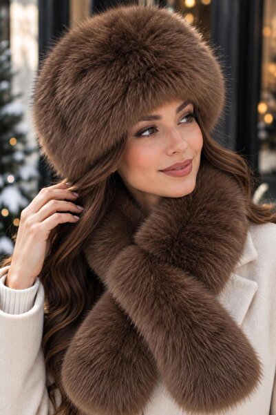 Wearflawless Set of 2 Winter Russian Kalpak Hat and Scarf Set- Russian, Slavi...