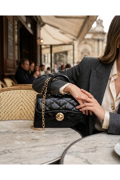 LİVORA Black Leather Look Women's Shoulder Bag