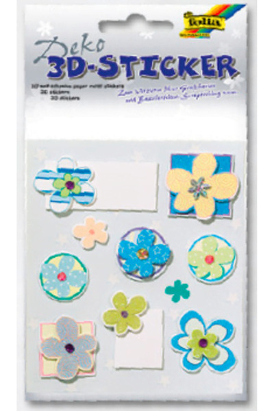Folia Autocolant decorativ 3D Flori albastre