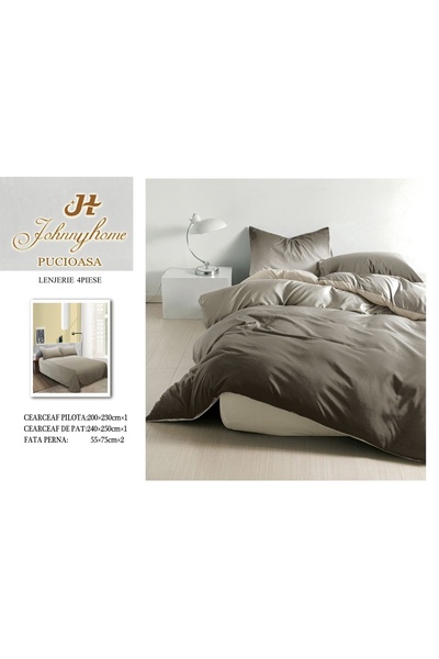 elegant home pucioasa Σετ Παπλωματοθήκης από Βαμβακερό Σατέν Πολυτελείας 4 Τε...