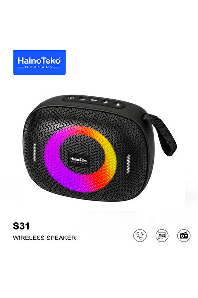 HAINOTEKO S31 Wireless Bluetooth Speaker with Colorful LED Lights, Portable D...