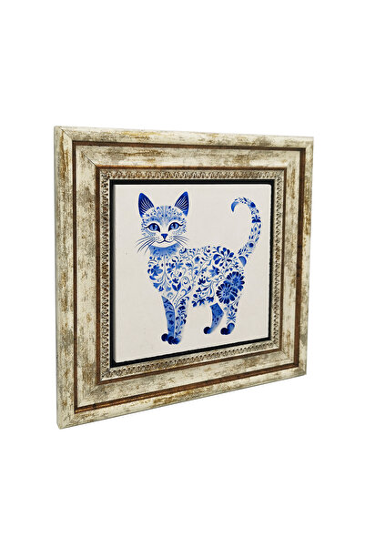 Sadrazam Cat Printed Natural Stone Painting 25X25 1G-Motiflikedi1